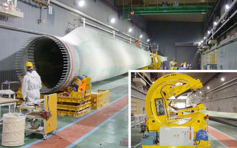 風力発電用40mブレードローテータ
